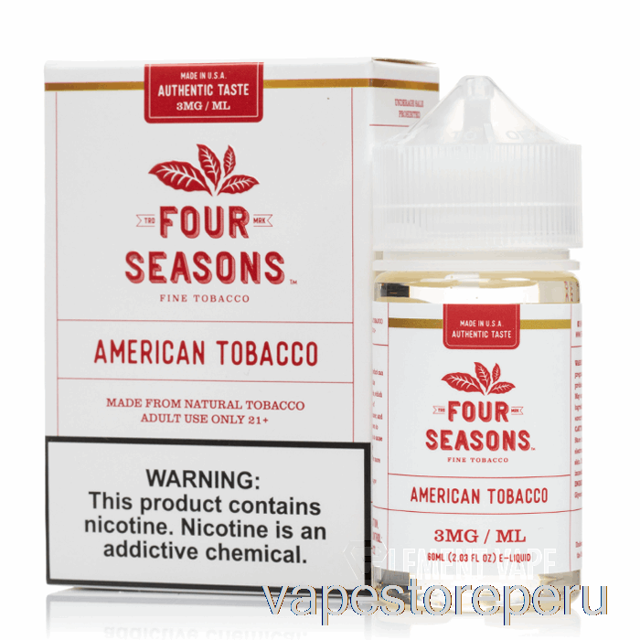 Vape Recargable Tabaco Americano - Cuatro Estaciones - 60ml 3mg